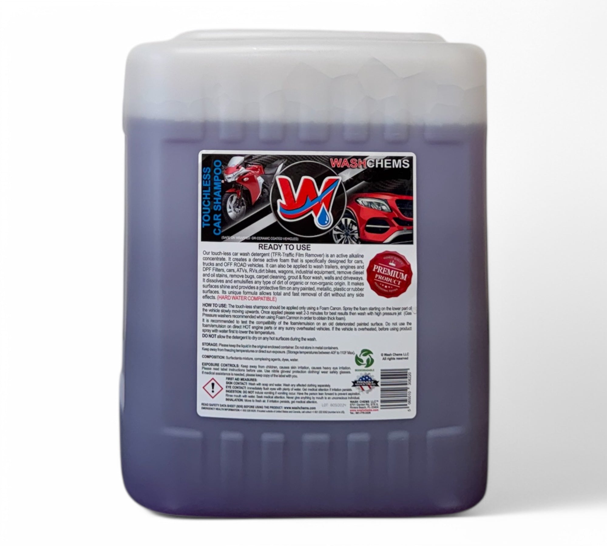 Foam Cannon Ready to Use - Touchless Car Wash Shampoo (1 Gallon, 128 oz) – No Mixing Ratio Required - Commercial Grade Auto Cleaner – Great for Cars, Trucks, Motorcycles, Mopeds, ATVs