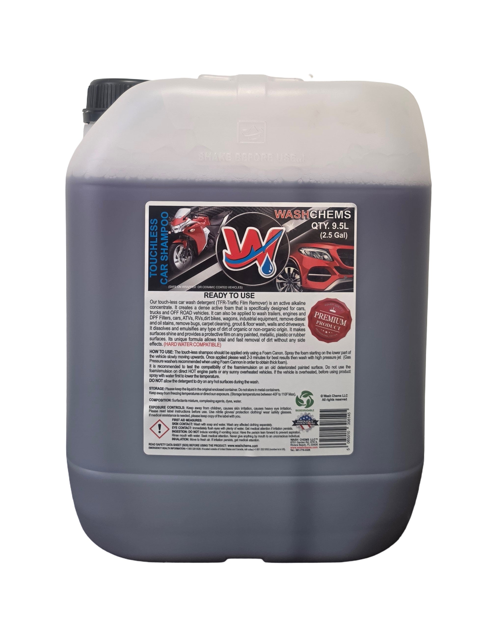 Foam Cannon Ready to Use - Touchless Car Wash Shampoo (1 Gallon, 128 oz) – No Mixing Ratio Required - Commercial Grade Auto Cleaner – Great for Cars, Trucks, Motorcycles, Mopeds, ATVs